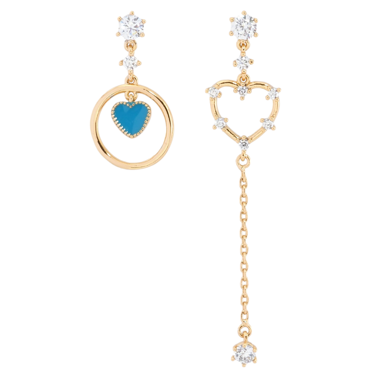 Серьги Xuping Позолота 18K пусеты Ассиметричные подвески с сердечками фото №24 Серьги Xuping Позолота 18K пусеты Ассиметричные подвески с сердечками фото №24