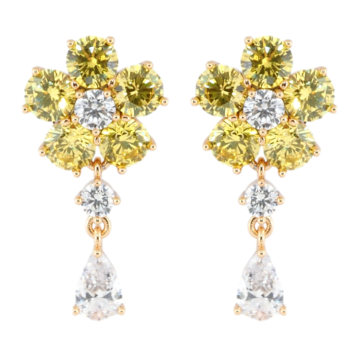 Серьги Xuping Позолота 18K пусеты Желтые кристальные цветочки фото №23 Серьги Xuping Позолота 18K пусеты Желтые кристальные цветочки фото №23