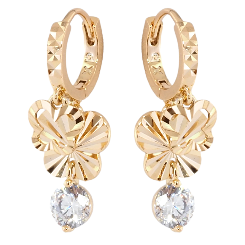 Сережки Xuping Позолота 18K підвіски на колечках Метелики з кристалами фото №11 Сережки Xuping Позолота 18K підвіски на колечках Метелики з кристалами фото №11