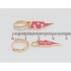 Серьги Xuping Позолота 18K подвески на колечках Молния с розовой эмалью и цирконием 2 в 1 фото №3 Серьги Xuping Позолота 18K подвески на колечках Молния с розовой эмалью и цирконием 2 в 1 фото №3