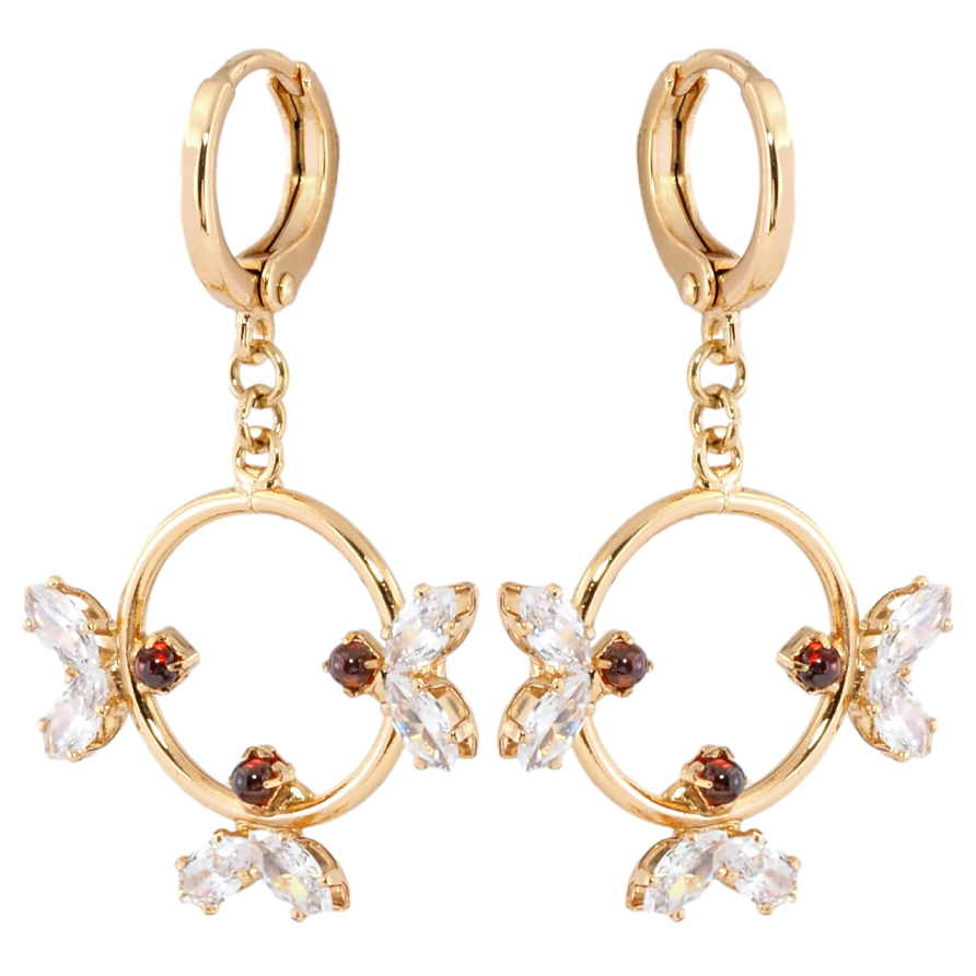 Серьги Xuping Позолота 18K подвески на колечках Декоративные подвески фото №1 Серьги Xuping Позолота 18K подвески на колечках Декоративные подвески фото №1