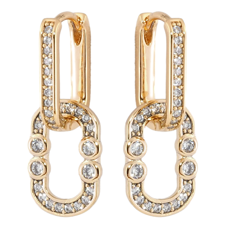 Серьги Xuping Позолота 18K подвески на колечках Овальные подвески с цирконием 2 в 1 фото №14 Серьги Xuping Позолота 18K подвески на колечках Овальные подвески с цирконием 2 в 1 фото №14