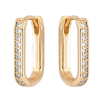 Серьги Xuping Позолота 18K подвески на колечках Овальные подвески с цирконием 2 в 1 фото №3