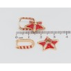 Серьги Xuping Позолота 18K подвески на колечках Звезды с цирконием и красной эмалью 2 в 1 фото №3 Серьги Xuping Позолота 18K подвески на колечках Звезды с цирконием и красной эмалью 2 в 1 фото №3