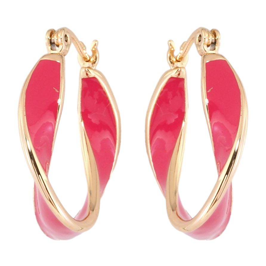 Серьги Xuping Позолота 18K замок-булавка Фигурные кольца с розовой эмалью фото №1 Серьги Xuping Позолота 18K замок-булавка Фигурные кольца с розовой эмалью фото №1