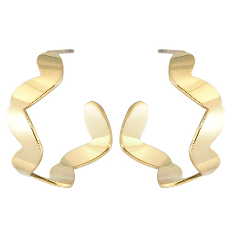 Серьги Xuping TTM Stainless Steel цвет 14K пусеты Фигурные дуги фото №5