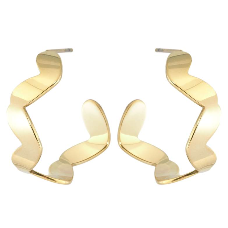 Сережки Xuping TTM Stainless Steel колір 14K пусети Фігурні дуги фото №1