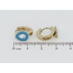 Серьги Xuping TTM Stainless Steel цвет 14K колечки Капельки с кристаллами и голубой эмалью фото №2 Серьги Xuping TTM Stainless Steel цвет 14K колечки Капельки с кристаллами и голубой эмалью фото №2