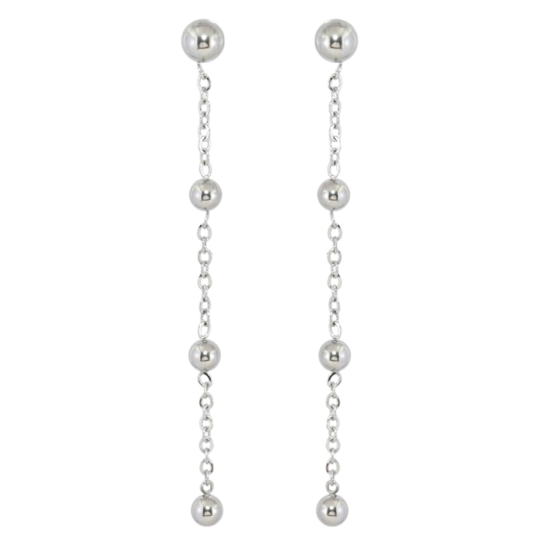 Сережки Xuping TTM Stainless Steel колір Родій пусети Підвіски з кульками фото №12 Сережки Xuping TTM Stainless Steel колір Родій пусети Підвіски з кульками фото №12