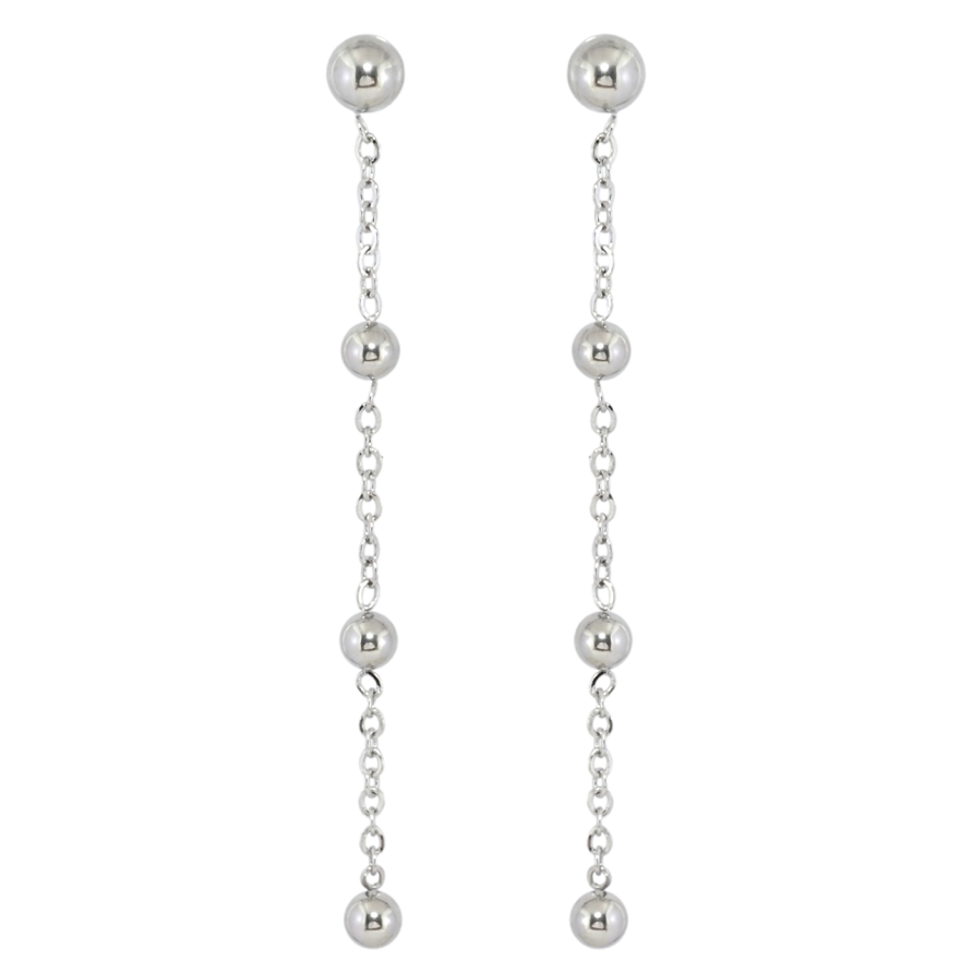 Серьги Xuping TTM Stainless Steel цвет Родий пусеты Подвески с шариками фото №1 Серьги Xuping TTM Stainless Steel цвет Родий пусеты Подвески с шариками фото №1