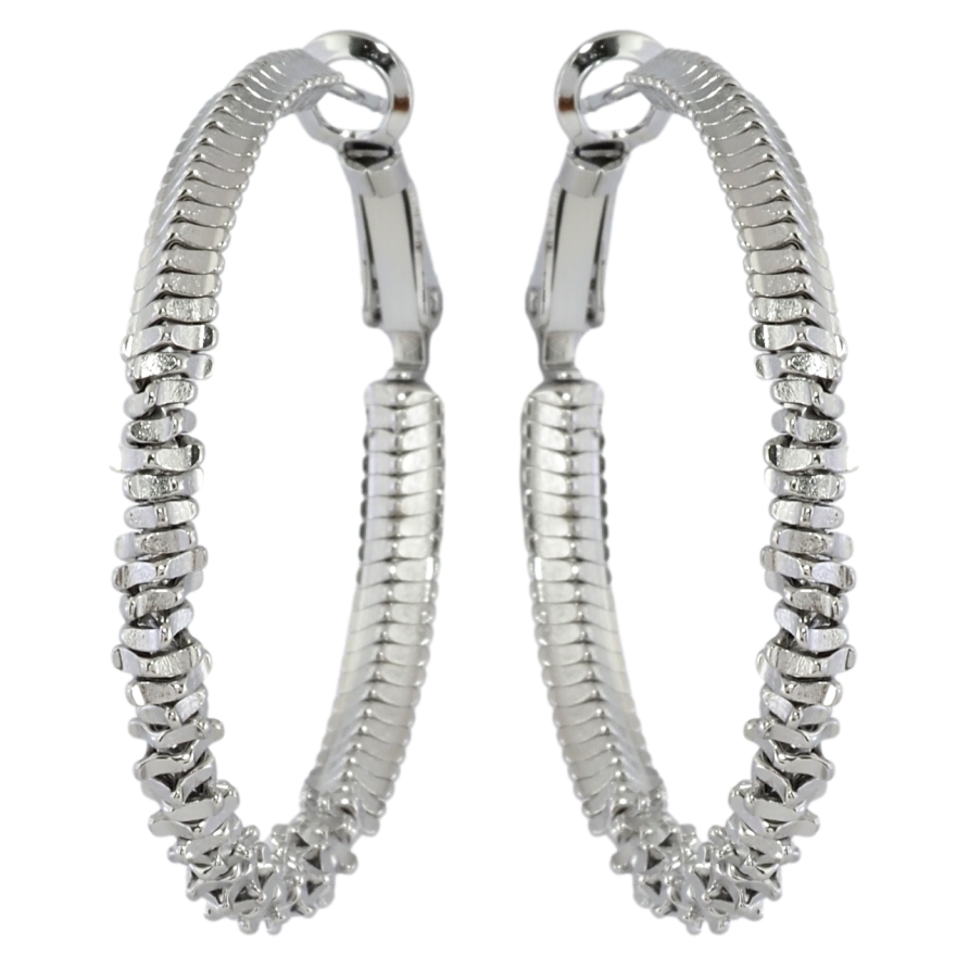 Сережки Xuping TTM Stainless Steel колір Родій кільця (конго) Декоративні ø 4см фото №1