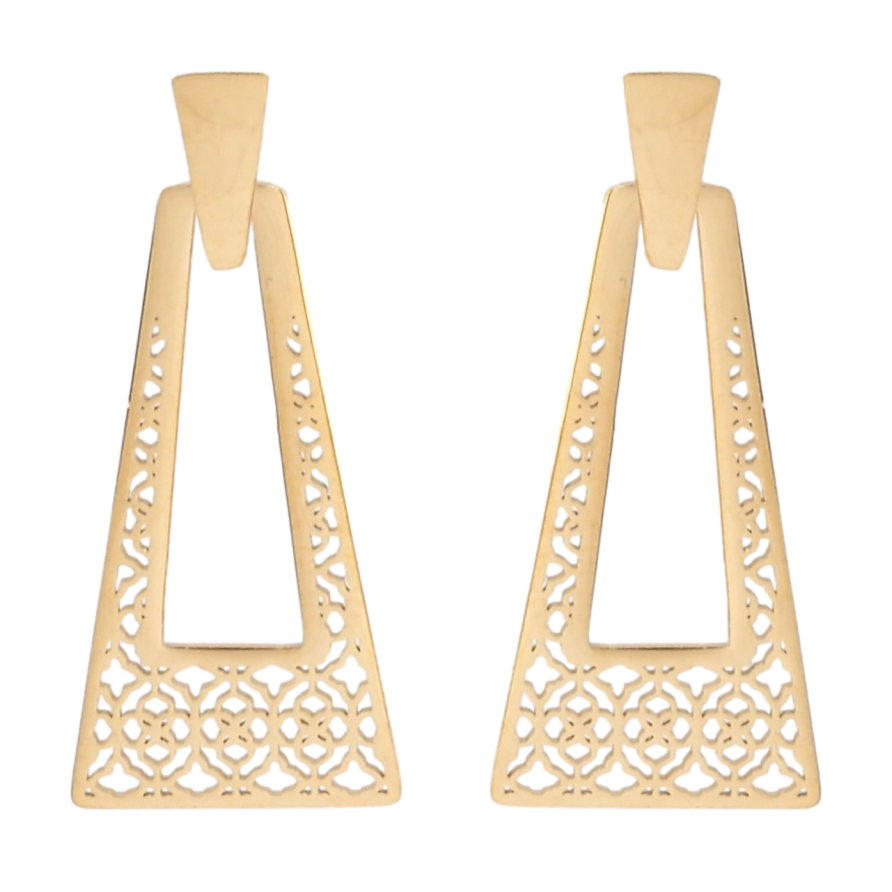 Серьги Xuping TTM Stainless Steel цвет 18K пусеты Ажурный узор фото №1 Серьги Xuping TTM Stainless Steel цвет 18K пусеты Ажурный узор фото №1