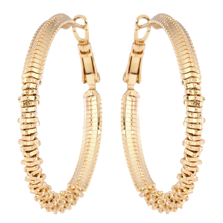 Серьги Xuping Позолота 18K кольца (конго) Декоративный узор ø 4см фото №9