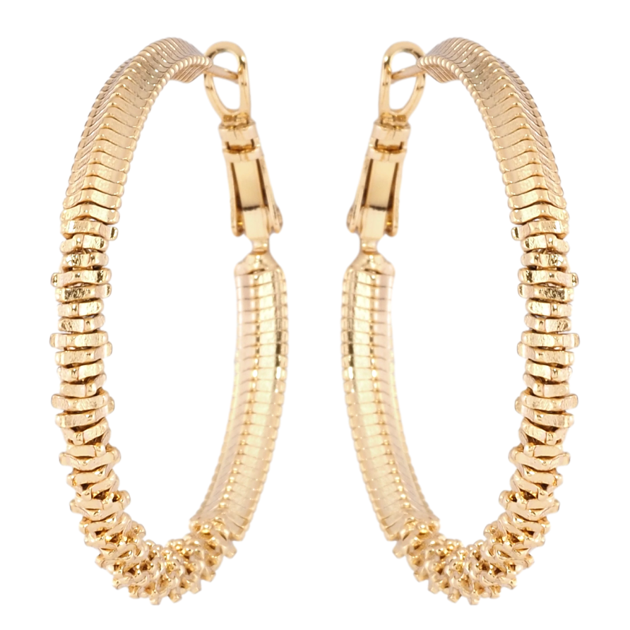 Сережки Xuping Позолота 18K кільця (конго) Декоративний візерунок ø 4см фото №1 Сережки Xuping Позолота 18K кільця (конго) Декоративний візерунок ø 4см фото №1
