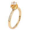 Кольцо Xuping Позолота 18K Бутон с фианитом на дорожке циркония фото №2 Кольцо Xuping Позолота 18K Бутон с фианитом на дорожке циркония фото №2