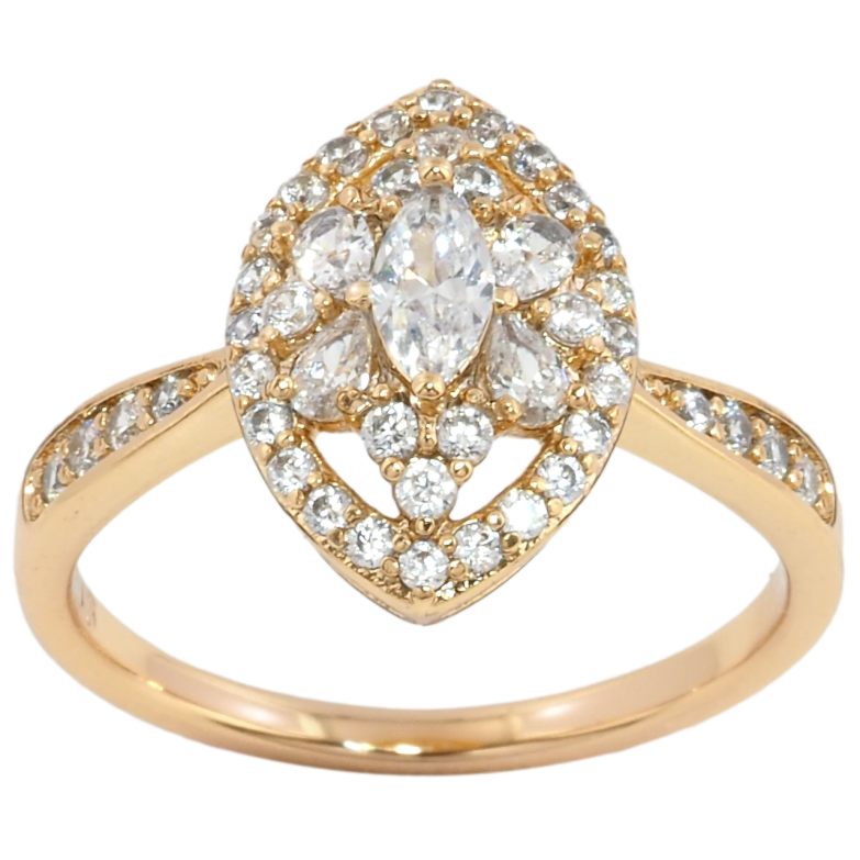 Каблучка Xuping Позолота 18K Інкрустація цирконієм фото №1 Каблучка Xuping Позолота 18K Інкрустація цирконієм фото №1