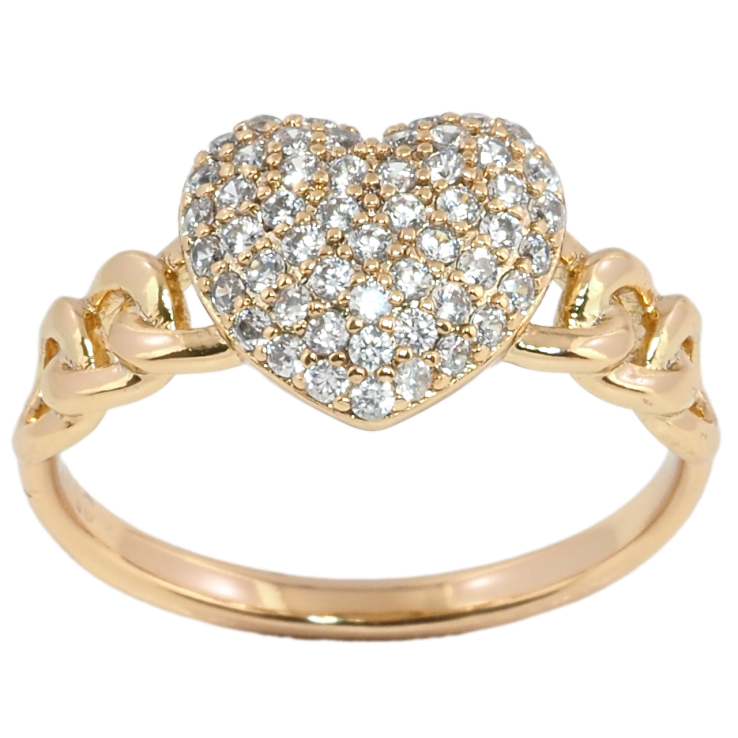 Каблучка Xuping Позолота 18K Серце з інкрустацією цирконієм фото №17