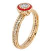Каблучка Xuping Позолота 18K Коло з червоною емаллю і фіанітом на доріжці цирконію фото №2 Каблучка Xuping Позолота 18K Коло з червоною емаллю і фіанітом на доріжці цирконію фото №2