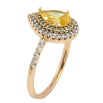 Каблучка Xuping Позолота 18K Крапелька з жовтим фіанітом в обрамленні цирконію фото №2 Каблучка Xuping Позолота 18K Крапелька з жовтим фіанітом в обрамленні цирконію фото №2