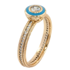 Кольцо Xuping Позолота 18K Голубое колечко с фианитом на дорожке циркония фото №2 Кольцо Xuping Позолота 18K Голубое колечко с фианитом на дорожке циркония фото №2