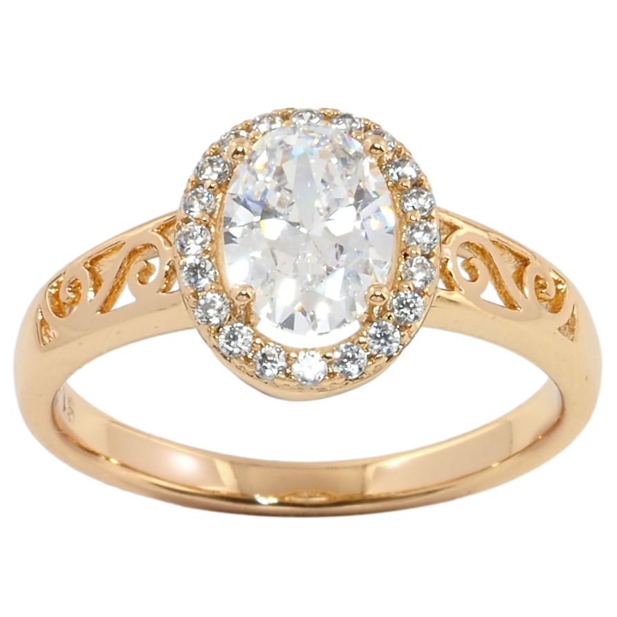 Кольцо Xuping Позолота 18K Фианит в обрамлении циркония фото №1 Кольцо Xuping Позолота 18K Фианит в обрамлении циркония фото №1