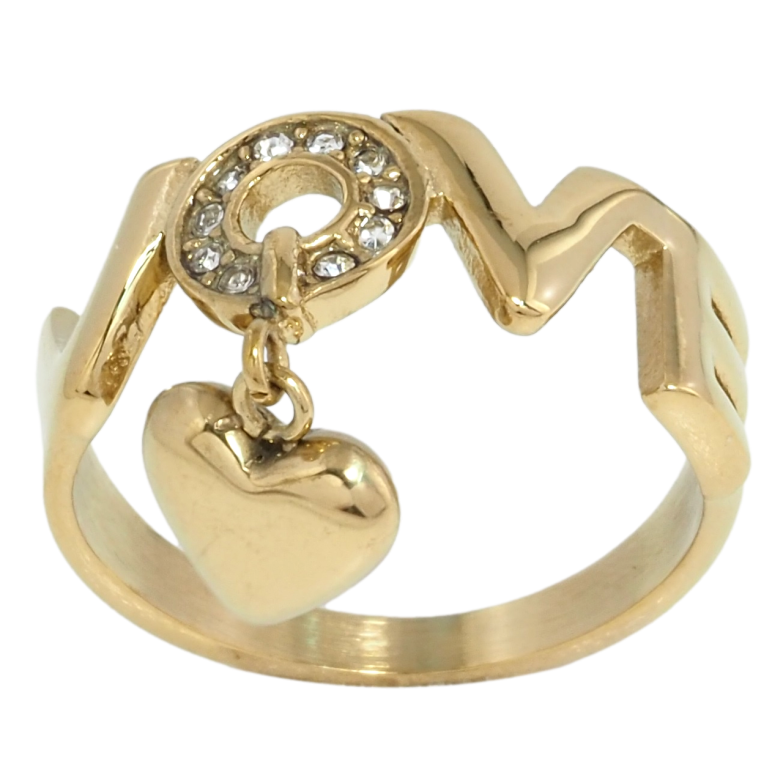 Каблучка Xuping TTM Stainless Steel Колір 14К Love з підвіскою сердечко фото №3 Каблучка Xuping TTM Stainless Steel Колір 14К Love з підвіскою сердечко фото №3