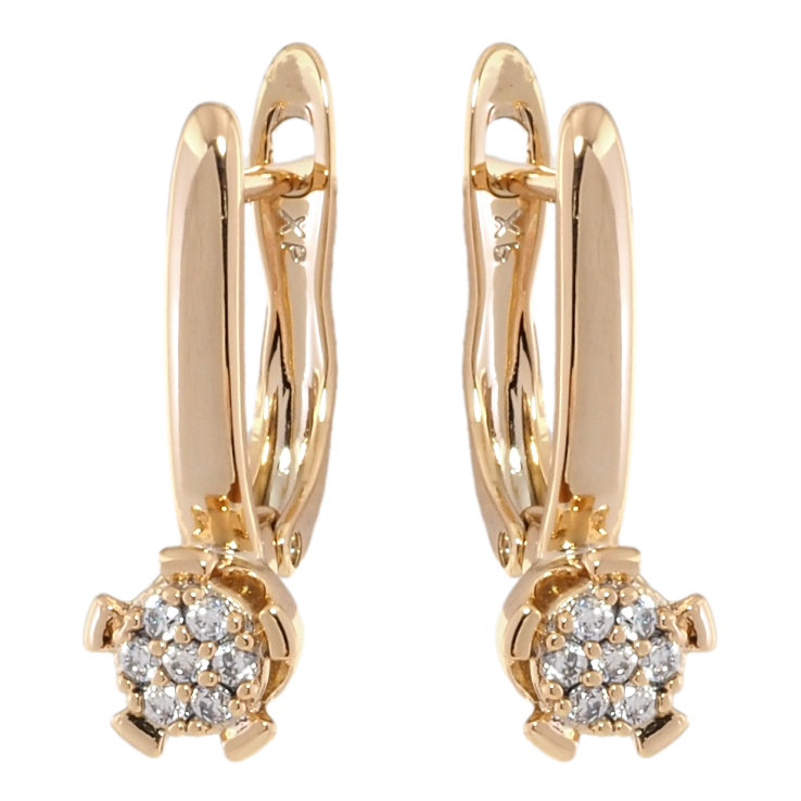 Серьги Xuping Позолота 18K английский замок Узор с цирконием фото №25 Серьги Xuping Позолота 18K английский замок Узор с цирконием фото №25