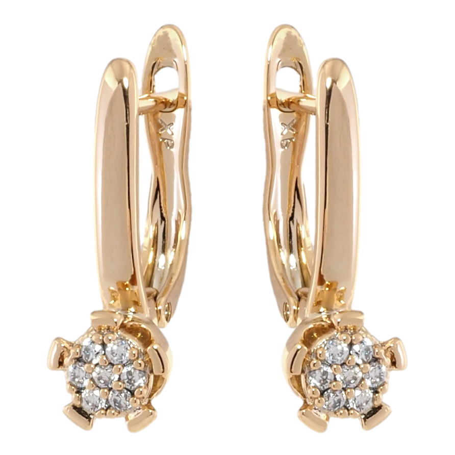 Серьги Xuping Позолота 18K английский замок Узор с цирконием фото №1