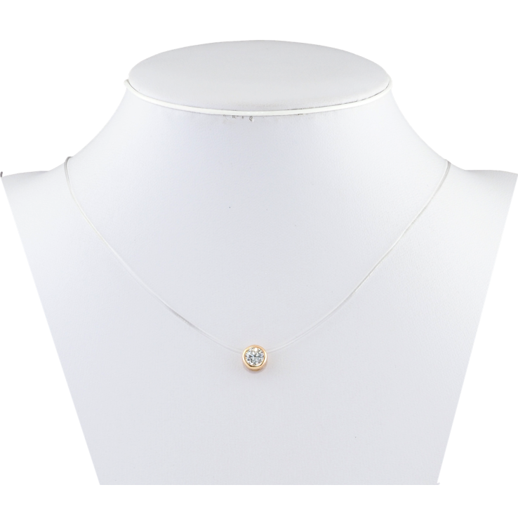 Кулон на силиконовой леске Xuping Позолота 18K Фианит, ø 6мм длина 44-50см х 1мм фото №4