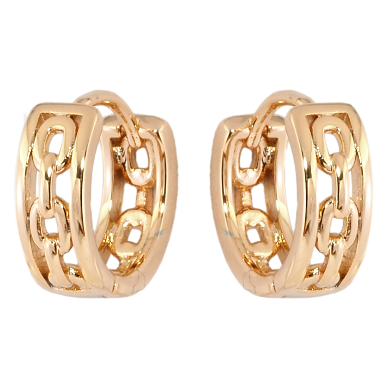 Сережки Xuping Позолота 18K колечка Декоративний візерунок ланцюжок фото №2 Сережки Xuping Позолота 18K колечка Декоративний візерунок ланцюжок фото №2