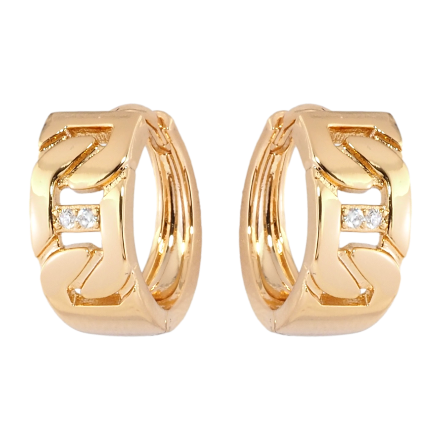 Серьги Xuping Позолота 18K колечки Декоративный узор с цирконием фото №1 Серьги Xuping Позолота 18K колечки Декоративный узор с цирконием фото №1