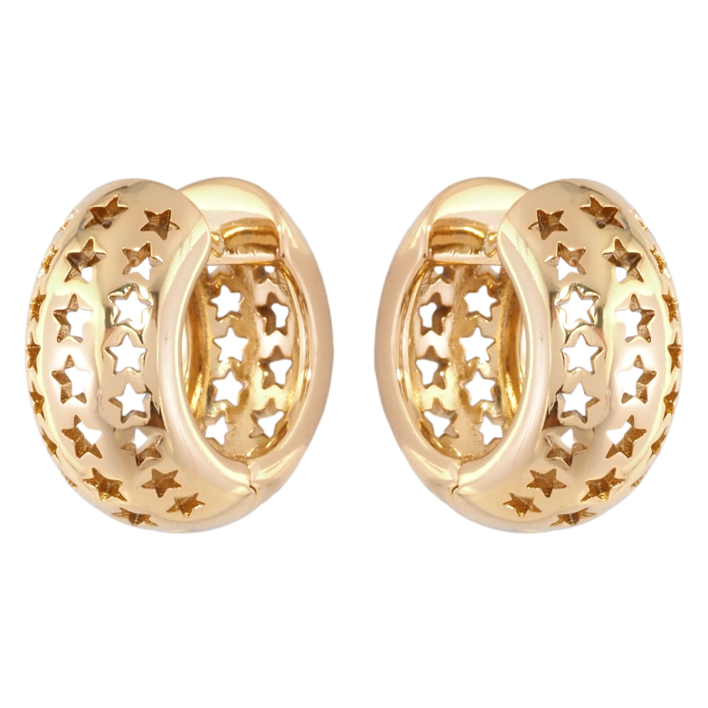 Сережки Xuping Позолота 18K колечка Різьблений візерунок зірки фото №11 Сережки Xuping Позолота 18K колечка Різьблений візерунок зірки фото №11