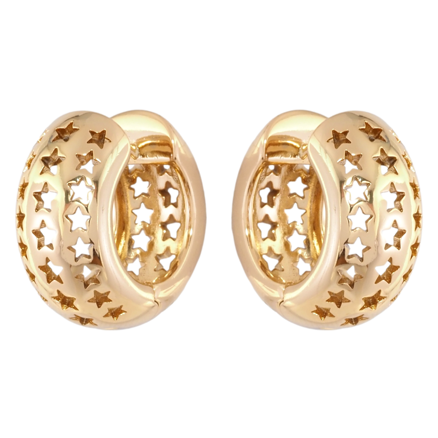 Серьги Xuping Позолота 18K колечки Резной узор звезды фото №1 Серьги Xuping Позолота 18K колечки Резной узор звезды фото №1