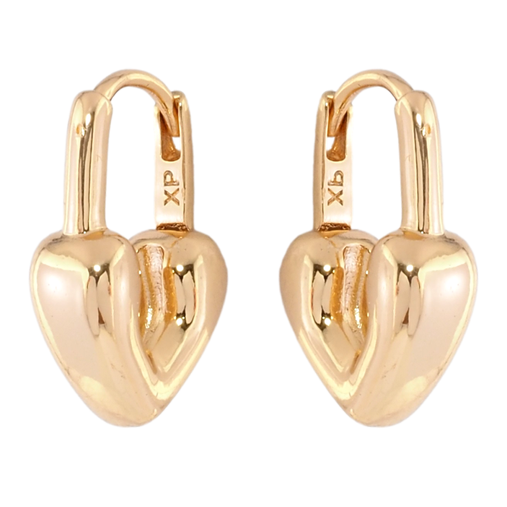 Серьги Xuping Позолота 18K колечки Сердечки-замочки фото №4 Серьги Xuping Позолота 18K колечки Сердечки-замочки фото №4