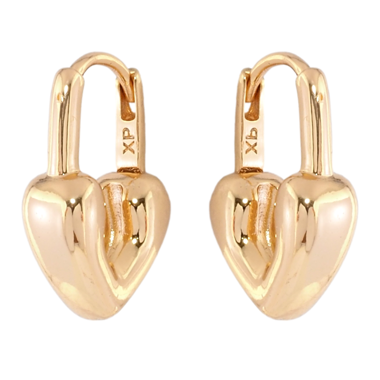 Серьги Xuping Позолота 18K колечки Сердечки-замочки фото №1 Серьги Xuping Позолота 18K колечки Сердечки-замочки фото №1