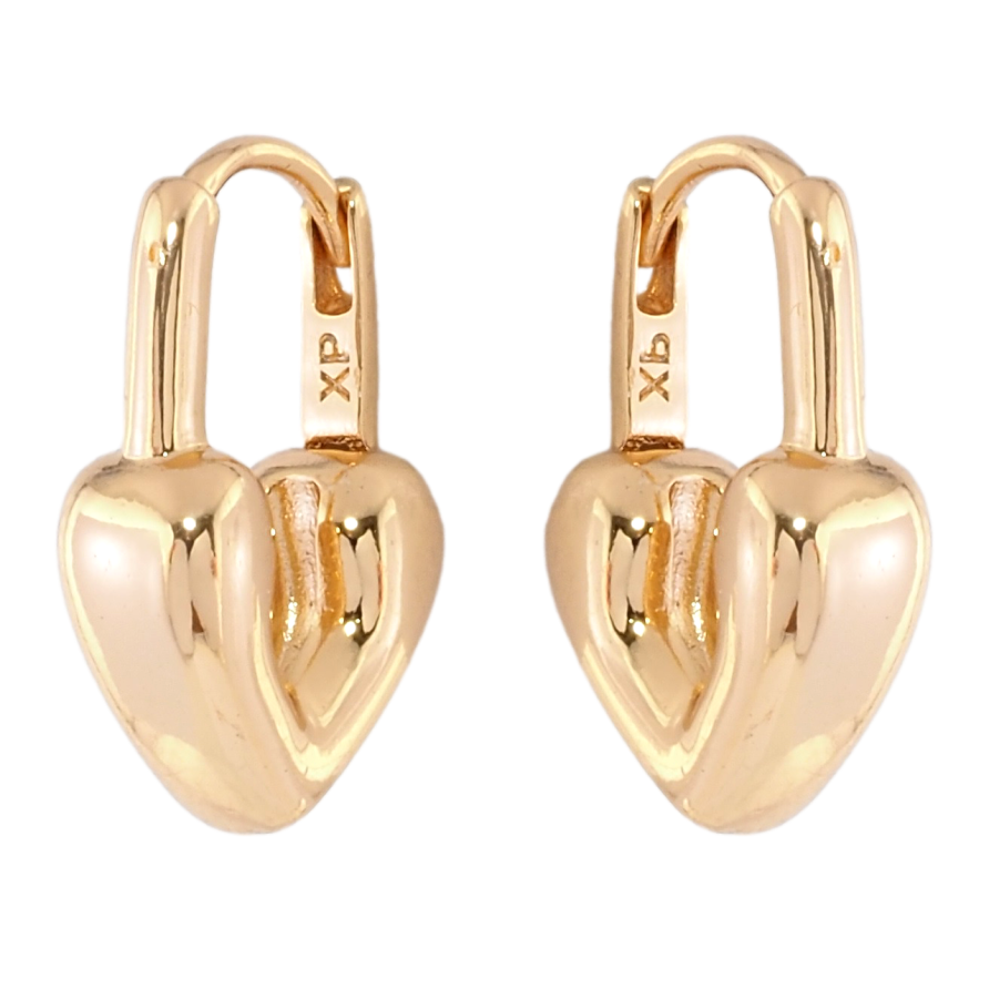 Серьги Xuping Позолота 18K колечки Сердечки-замочки фото №1 Серьги Xuping Позолота 18K колечки Сердечки-замочки фото №1