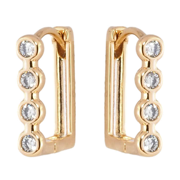 Серьги Xuping Позолота 18K колечки Дорожки циркония фото №10 Серьги Xuping Позолота 18K колечки Дорожки циркония фото №10