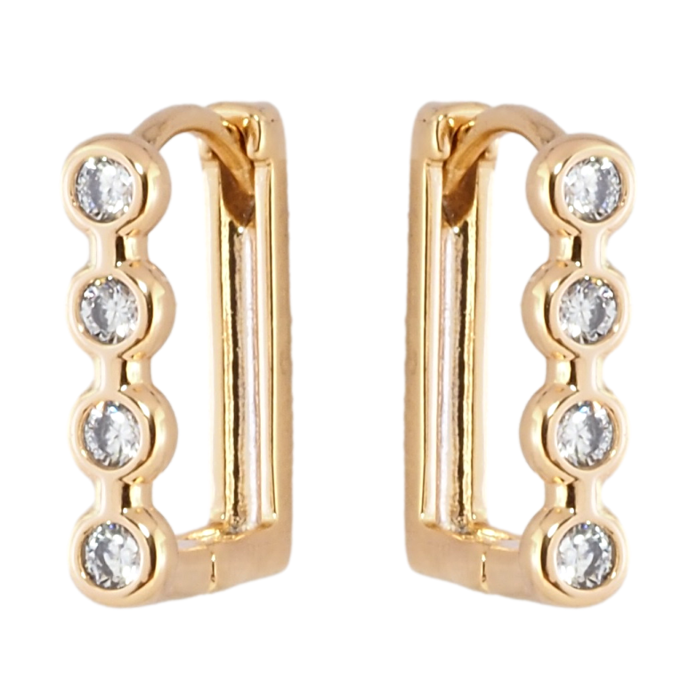 Серьги Xuping Позолота 18K колечки Дорожки циркония фото №1 Серьги Xuping Позолота 18K колечки Дорожки циркония фото №1
