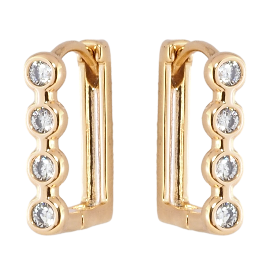 Серьги Xuping Позолота 18K колечки Дорожки циркония фото №1 Серьги Xuping Позолота 18K колечки Дорожки циркония фото №1