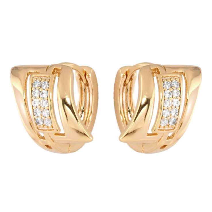 Серьги Xuping Позолота 18K колечки Декоративный узор с цирконием фото №13 Серьги Xuping Позолота 18K колечки Декоративный узор с цирконием фото №13