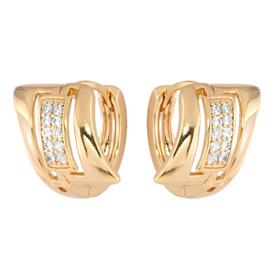 Серьги Xuping Позолота 18K колечки Декоративный узор с цирконием фото №1 Серьги Xuping Позолота 18K колечки Декоративный узор с цирконием фото №1