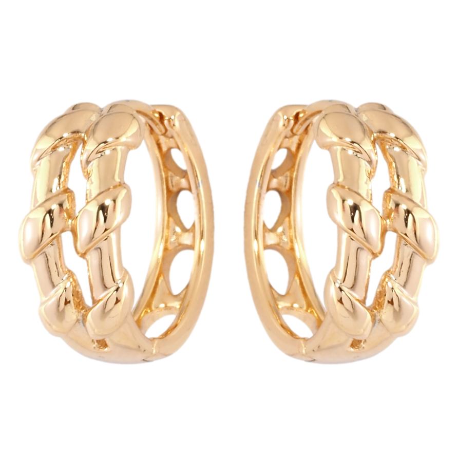 Серьги Xuping Позолота 18K колечки Декоративный узор фото №1 Серьги Xuping Позолота 18K колечки Декоративный узор фото №1