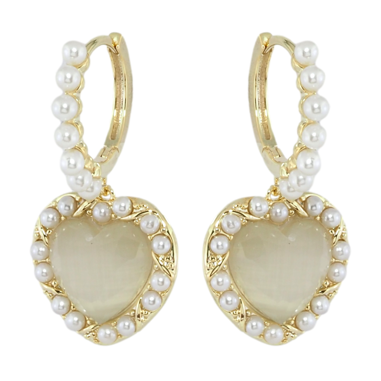 Серьги Xuping JEAN GOUJON Позолота 14K подвески на колечках Сердечки фото №2
