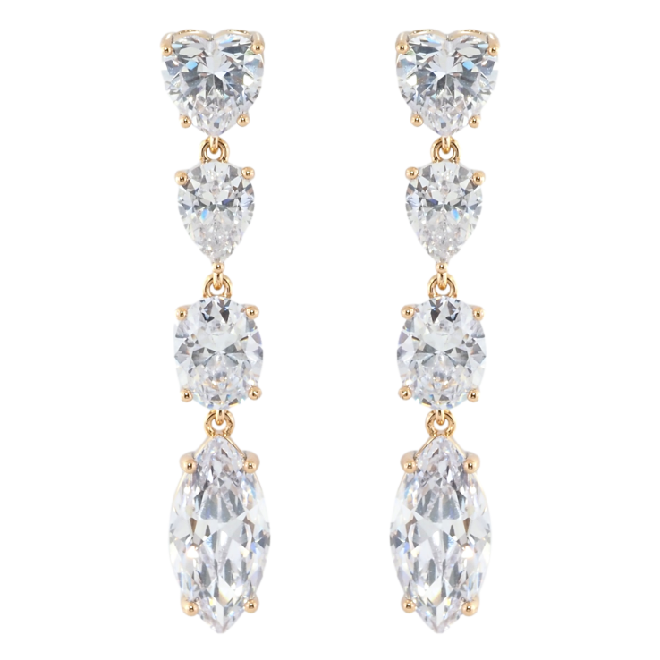 Серьги Xuping Позолота 18K пусеты Кристальные подвески фото №9 Серьги Xuping Позолота 18K пусеты Кристальные подвески фото №9