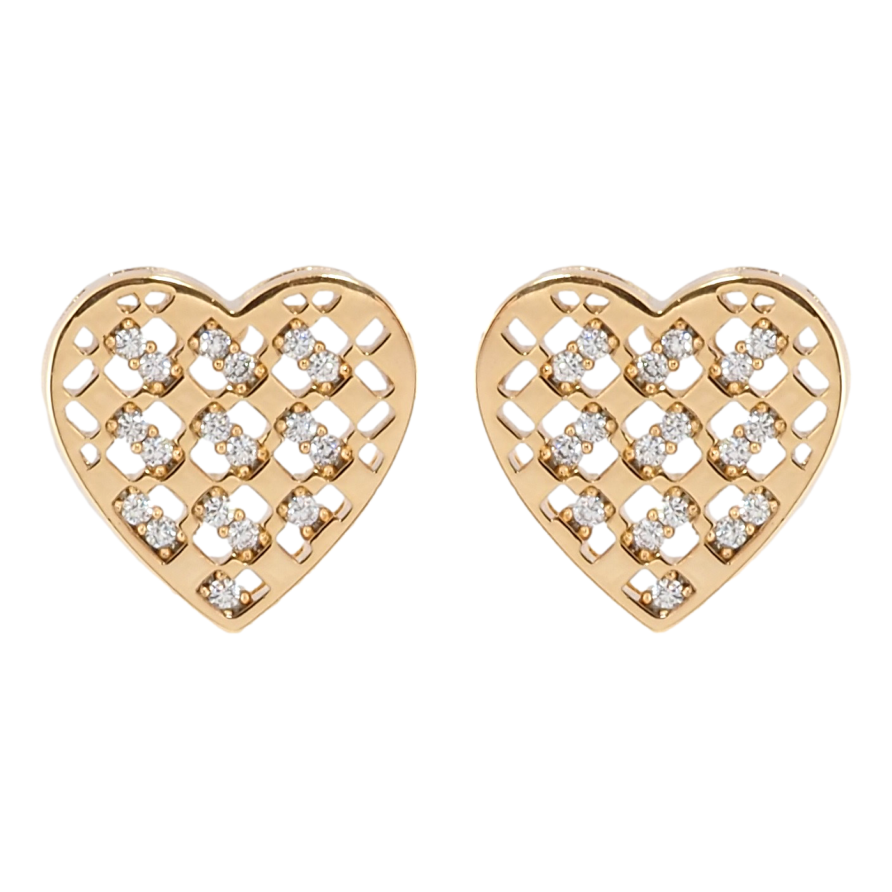 Серьги Xuping Позолота 18K пусеты Сердечки с цирконием фото №1 Серьги Xuping Позолота 18K пусеты Сердечки с цирконием фото №1