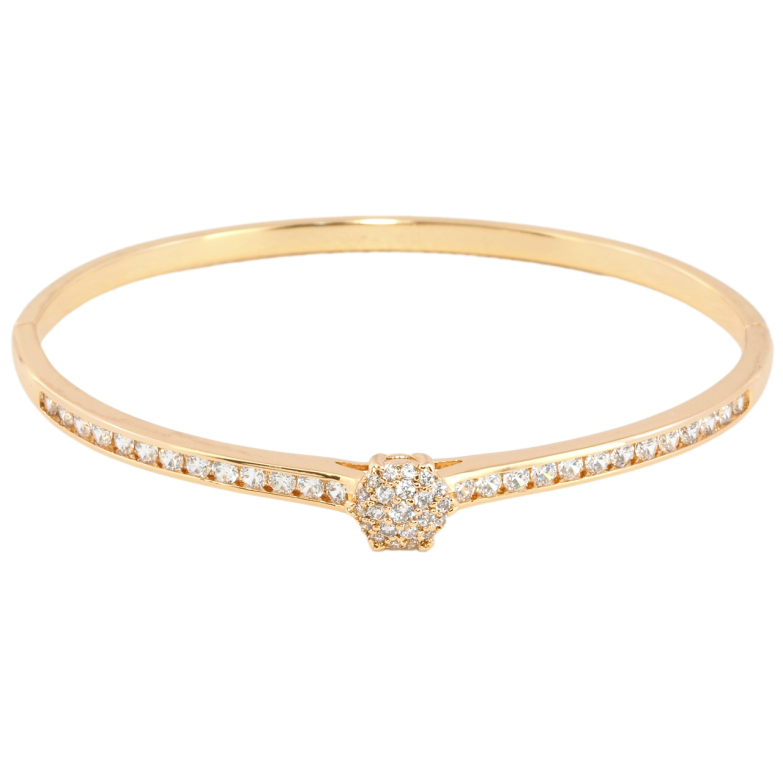 Браслет Xuping Позолота 18K Доріжка цирконію з вставкою ø 6см фото №10 Браслет Xuping Позолота 18K Доріжка цирконію з вставкою ø 6см фото №10