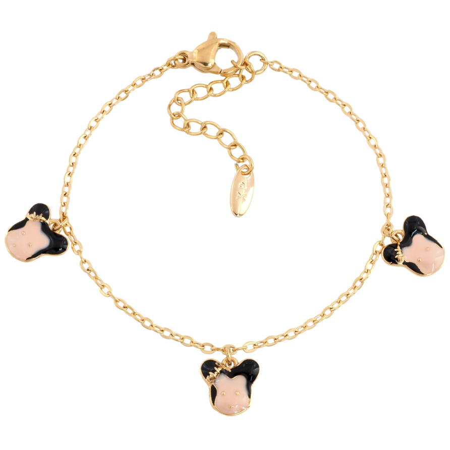 Браслет Xuping Позолота 18K Цепочка с подвесками Микки Маус с доп.цепочкой 17.5-20.5см х 1.5мм фото №1 Браслет Xuping Позолота 18K Цепочка с подвесками Микки Маус с доп.цепочкой 17.5-20.5см х 1.5мм фото №1