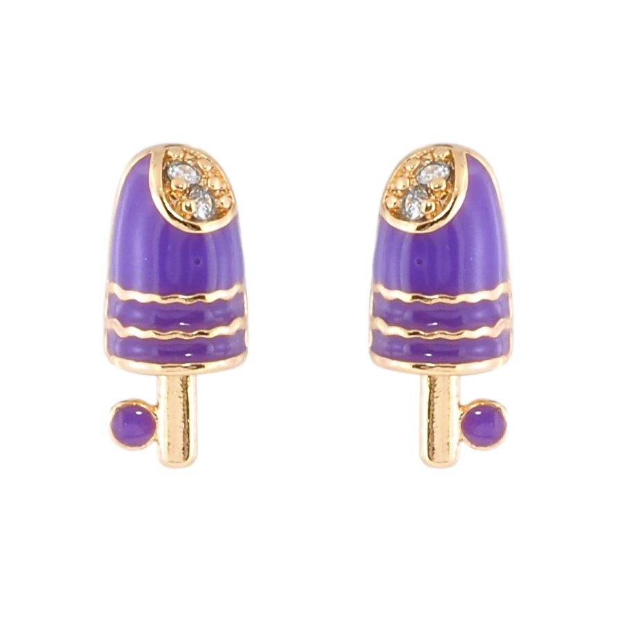 Сережки дитячі Xuping Позолота 18K пусети Ескімо з бузковою емаллю та цирконієм фото №1 Сережки дитячі Xuping Позолота 18K пусети Ескімо з бузковою емаллю та цирконієм фото №1