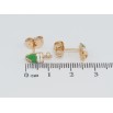 Серьги детские Xuping Позолота 18K пусеты Эскимо с зелено-белой эмалью и цирконием фото №2