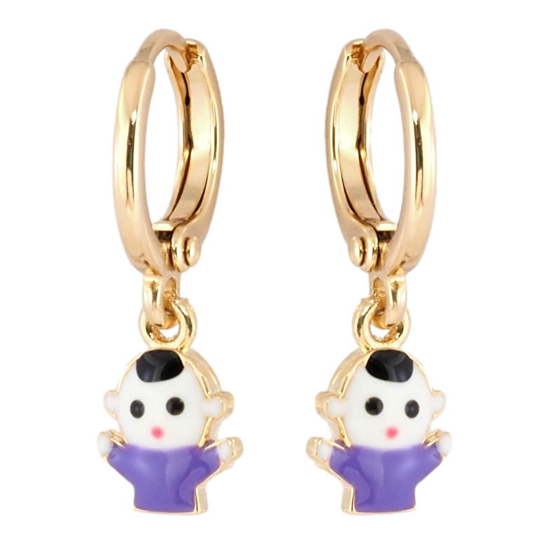 Сережки дитячі Xuping Позолота 18K підвіски на колечках Чоловічки фото №4 Сережки дитячі Xuping Позолота 18K підвіски на колечках Чоловічки фото №4